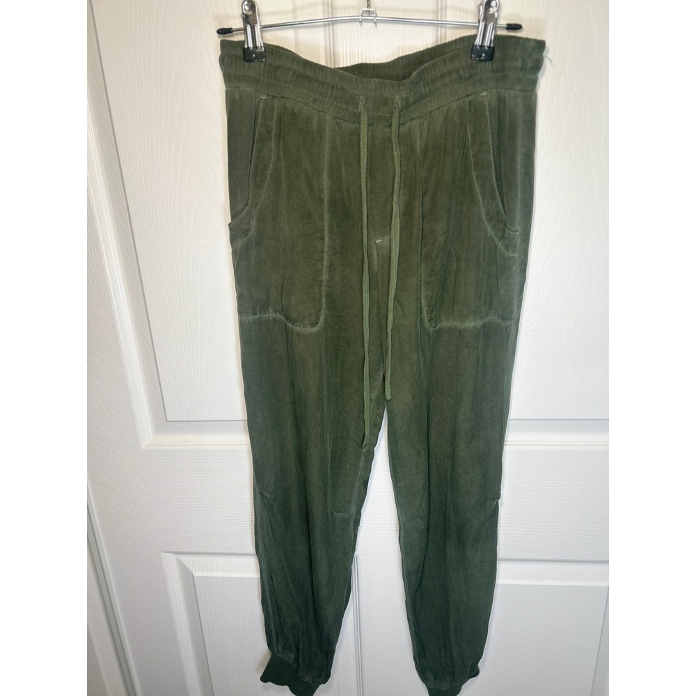 Cloth & Stone Joggers Tencel Lyocell XS Olive Green Drawstring Utility Pants
